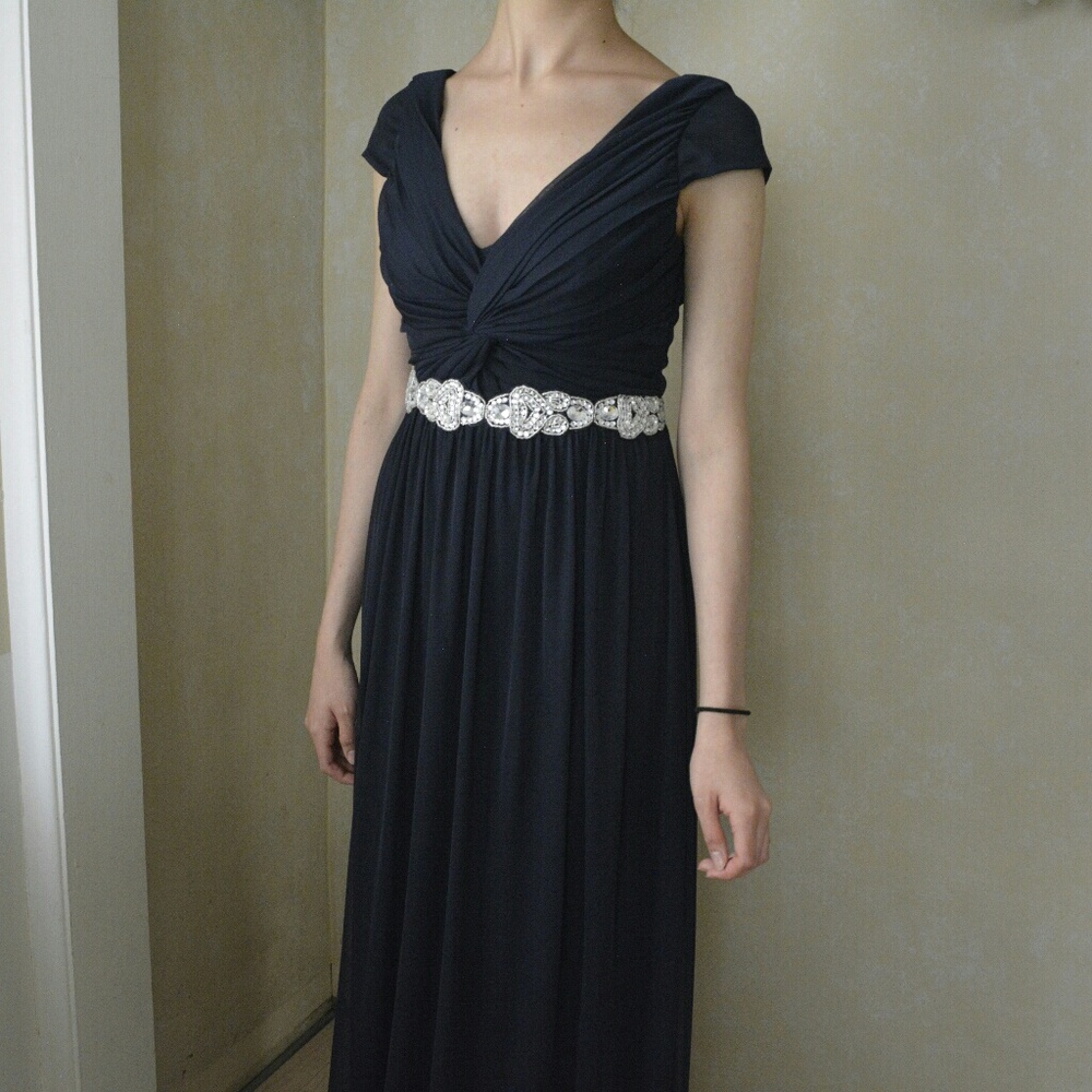 David's Bridal Navy Gown